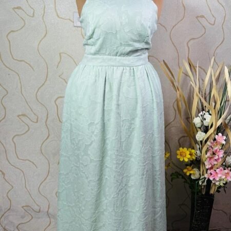 Abstract Textured Shirred Dress