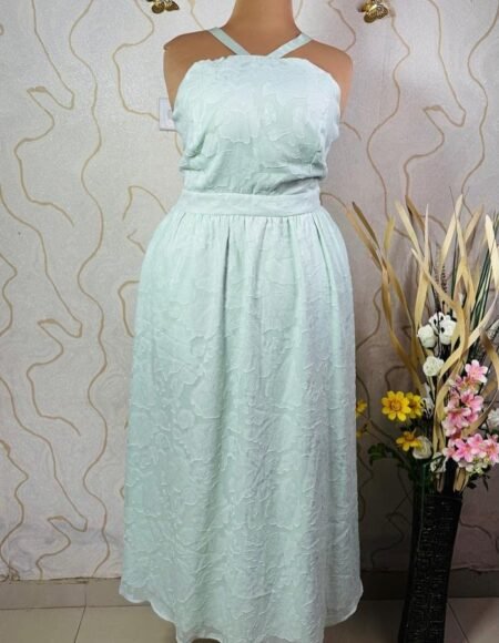 Abstract Textured Shirred Dress