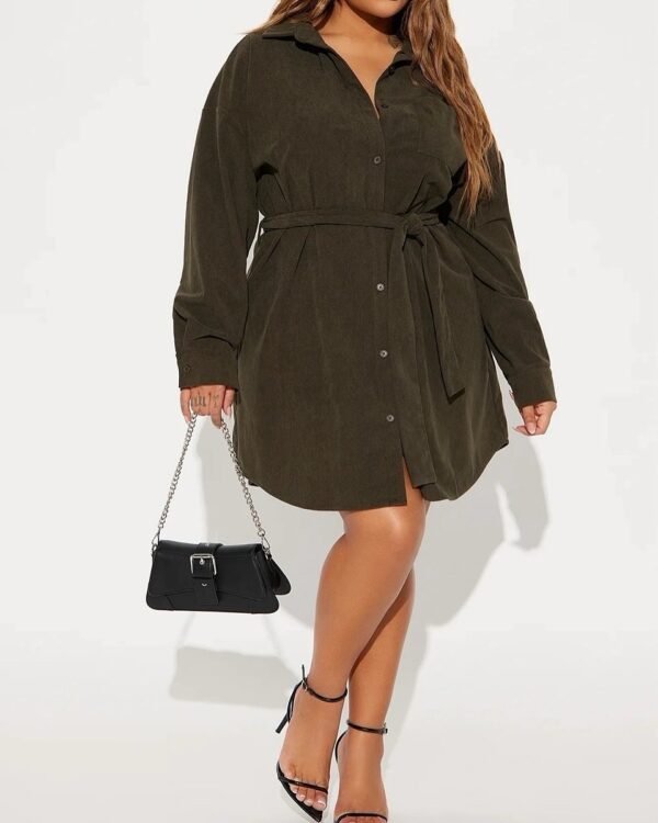 Lee Corduroy Mini Shirt Dress - Hunter