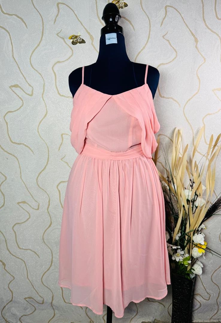 Chiffon off shoulder midi dress