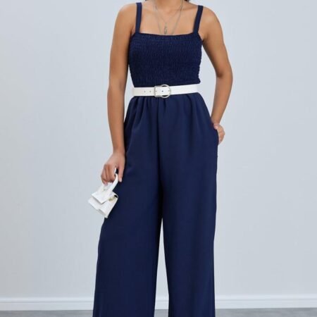 Navy blue jumpsuit with inner side pockets