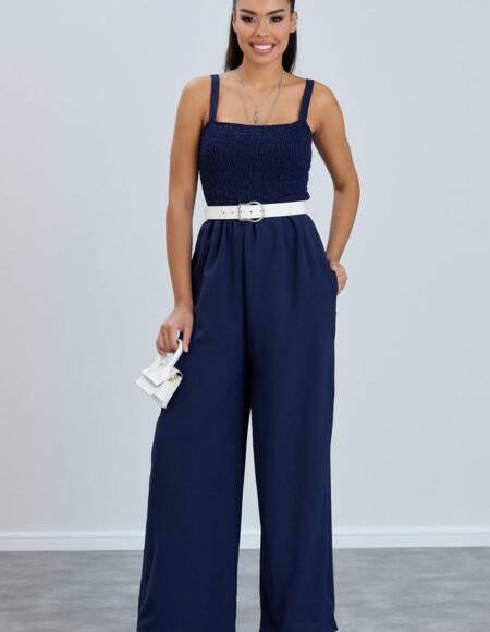 Navy blue jumpsuit with inner side pockets