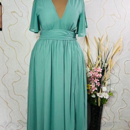 Chiffon maxi dress with front side split