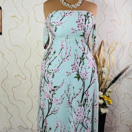 Maxi Bandeau floral print dress