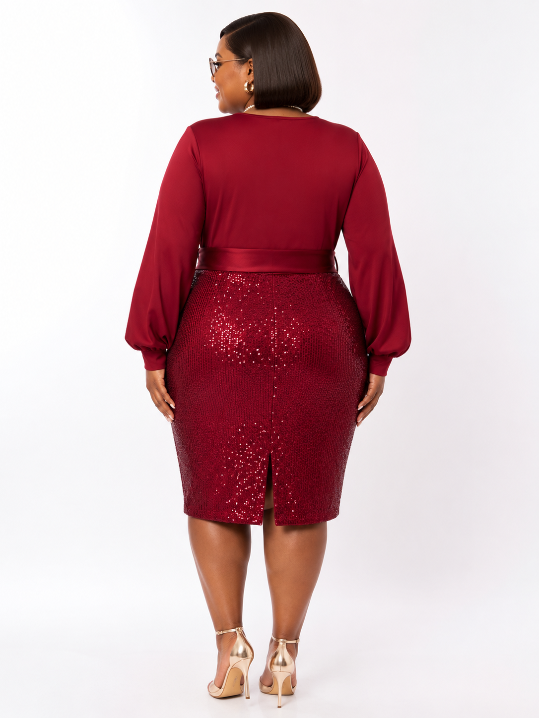Ruby Elegance Sequin Dress